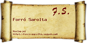 Forró Sarolta névjegykártya